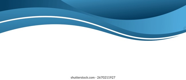 Fondo de Vector de línea de curva azul superpone el papel de capa en el espacio blanco para el diseño del texto y del mensaje, diseño moderno
