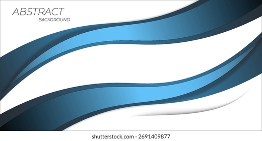 Fondo de Vector de línea de curva azul superpone papel de capa en el espacio en blanco para el diseño de texto y mensajes. EPS10