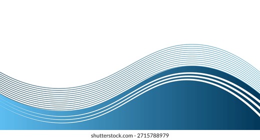 Blue curve line vector background overlap layer paper on white space for text and message design