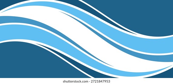 Fondo de Vector de línea de curva azul superpone papel de capa en el espacio en blanco para el diseño de texto y mensajes
