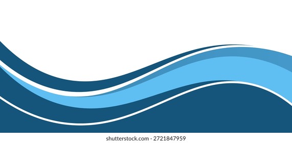 Fondo de Vector de línea de curva azul superpone papel de capa en el espacio en blanco para el diseño de texto y mensajes