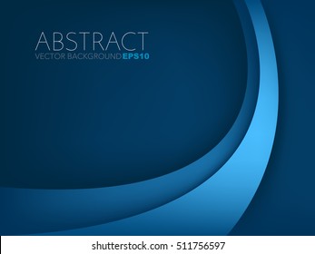 Blue curve line vector background with light on curve line and blue dark space for text and message artwork design