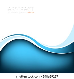 Blue curve line vector background with white space for add text and artwork background design