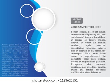 blue curve line white vector template 
