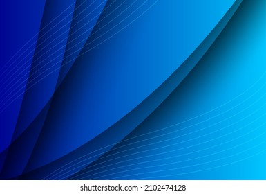 Blue curve shape design wavy pattern background 