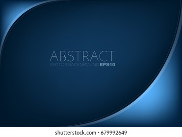 Blue curve vector background in corner with blue dark space for wording design