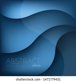 Blue curve vector background overlap layer with space for design