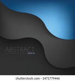 Blue curve vector background overlap layer with space for design