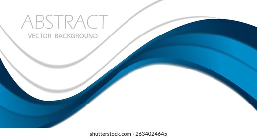 Blue curve vector background overlap layer on white background for text design