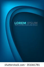 Blue curve vector background with space for design