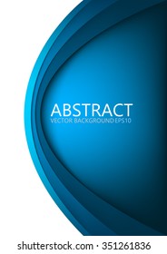 Blue curve vector background with space for text and message design