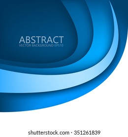 Blue curve vector background with space for text and message design