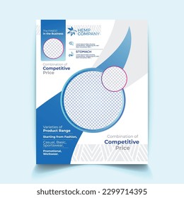 Curva azul Vector propuesta de negocio Folleto Diseño de plantilla, diseño de diseño, plantilla de presentación de perfil empresarial abstracto, a4 