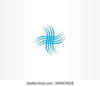 Blue curve vector logo design template