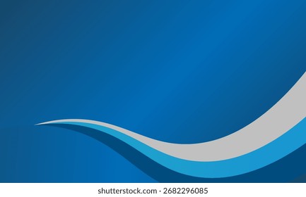 Blue curve wave line background on white space for text and message modern art design,suitable for presentations,banners. Modern design