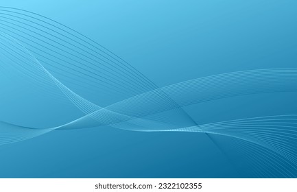 blue curve wave round with smooth gradient abstract background