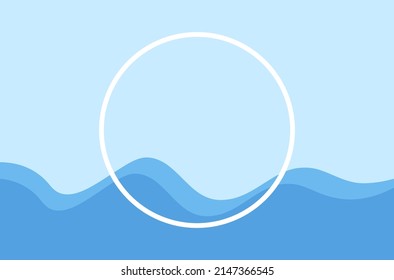 Blue curve with white circle sign logo vector illustration. 