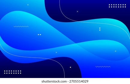Fondo abstracto curvado azul, ondas dinámicas composición moderna