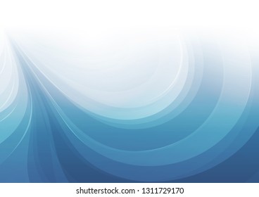 Blue curved abstract background. Vector illustration