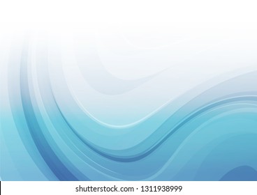 Blue curved abstract background. Vector illustration