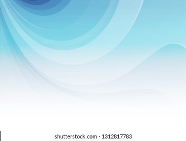 Blue curved abstract background. Vector Eps10