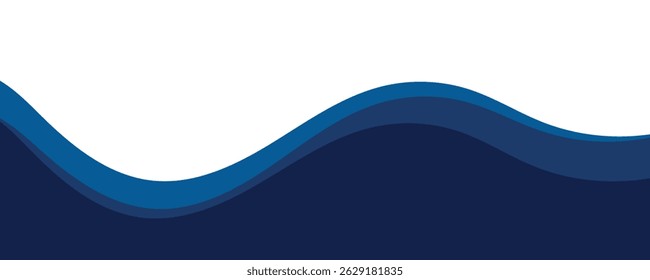 Blue Curved Abstract Business Background with White Space for Corporate Banner or Presentation	
