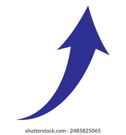 Blue curved arrow vector icon symbol pointing to the right. Flat style arrow icon for your web site design, logo, app, UI. arrow indicated the direction symbol.