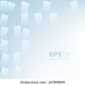 Blue curved cards vector background.
