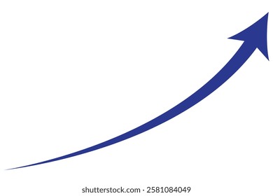Blue curved graph with arrow png file type for your apps, website, web, UI, logo, designs