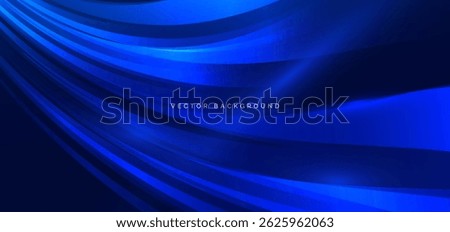 Blue curved lines abstract background. Template brochure, cover, display layout. Vector illustration