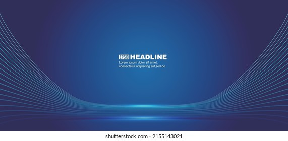 Blue curved lines abstract texture vector background