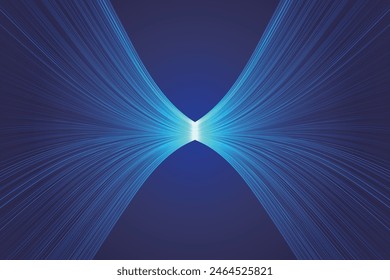 Blue curved lines collide Tech Tech poster vector background