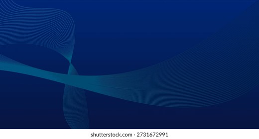 Blaue gekrümmte Linien bilden fließende Wellenformen. Farbverlauf-Schattierungen erzeugen einen Sinnesvektor