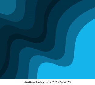 Fondo de Vector de líneas curvas azules con luz en líneas curvas y espacio azul oscuro para diseño de ilustraciones de texto y mensajes