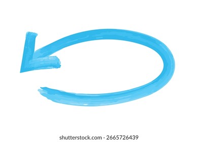 Blue Curved Return Arrow Brush Stroke