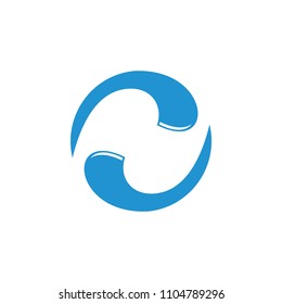 blue curves circle objects design logo 