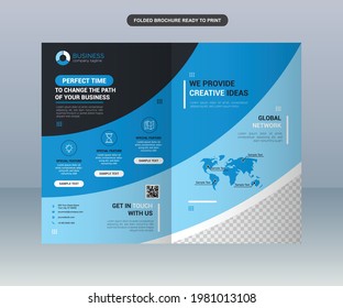 Blue Curves Modern Business Brochure Template
