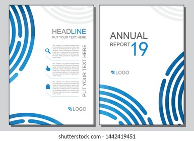 Blue curves on white background