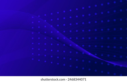 curvas azules con partículas líneas de puntos ondas curvas abstractas fondo de tecnología