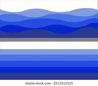 Las curvas azules y las olas del mar van desde el fondo de Vector suave hasta el estilo de diseño plano de fondo oscuro.