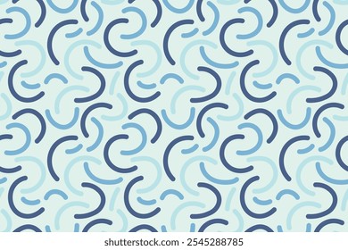 Blue curvy lines seamless repeat pattern