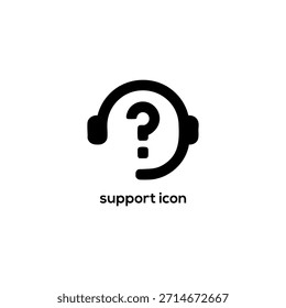 Ícone azul de suporte ao cliente com símbolo de headset para assistência de help desk serviço técnico online chat e centro de linha direta global