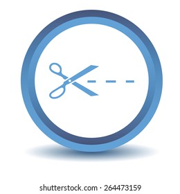 Blue Cut icon on a white background. Vector illustration