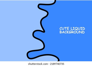 Blauer, süßer Hintergrund, Splash-Wasser, Cute-Hintergrund mit Comicstil, Splash-Wasser, Cartoon-Vektorgrafik, süßer, komischer Hintergrund mit Wellengang
