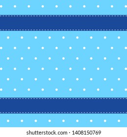 blue cute background with white dots on vector