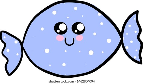 Blue cute candy, illustration, vector on white background.
