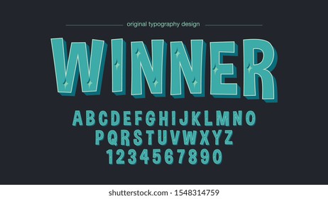 Blue Cute Cartoon Comics Artistic Font Typography Design