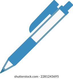 Blue cute color illustration of ballpoint pen mechanical pencil
