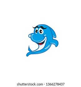 vector azul lindo doplhin 