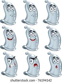 Blue cute fun condoms smiles